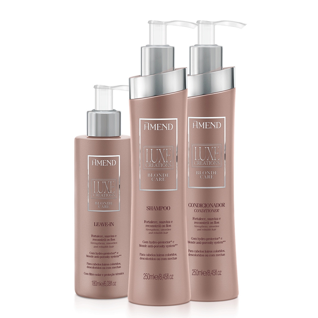 Amend Kit Luxe Creations Blonde Care Shampoo, Condicionador e Leave-in