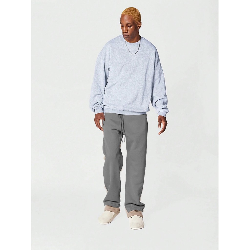 Calça Moletom Masculina Wide Leg Lisa Básica Confortável Oversized Casual Flanelado
