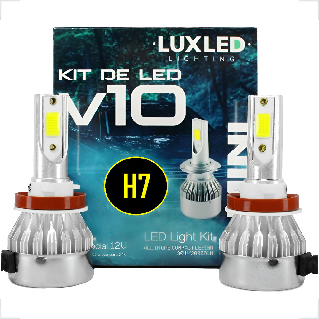 Par De Lâmpadas Super Led V10 H1 H3 H4 H7 H8/h11 H13 H16 H27 Branco Branco-frio em Oferta na Shopee