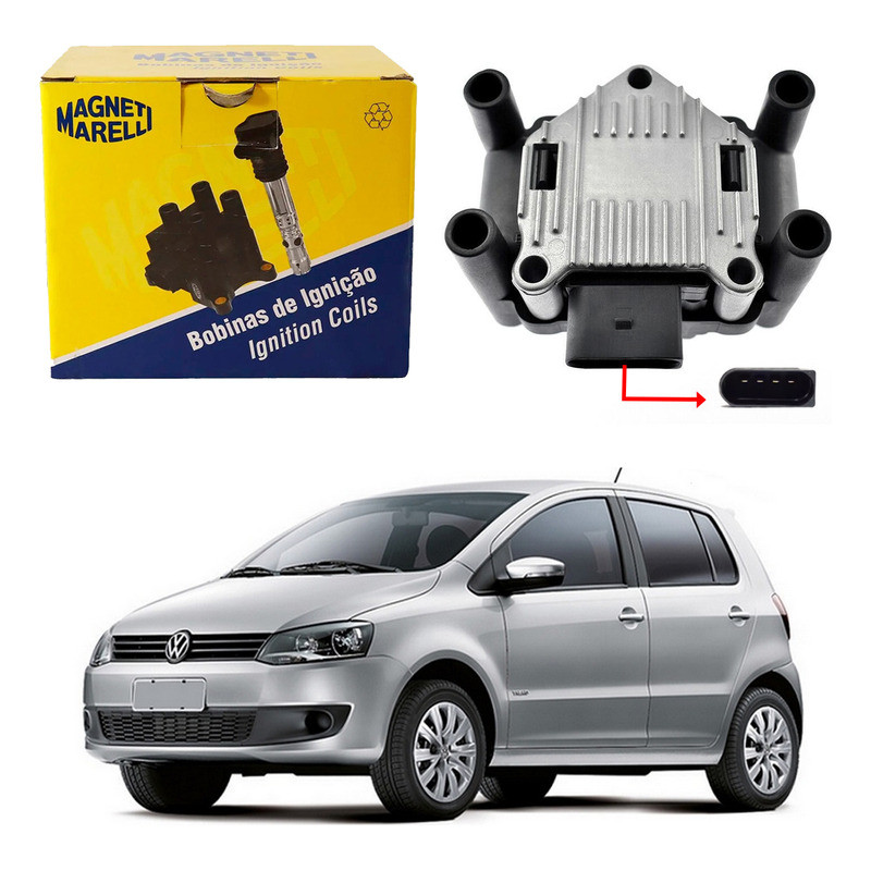Bobina De Ignição Marelli Volkswagen Fox 1.6 8v 2009 A 2015 em Oferta na Shopee