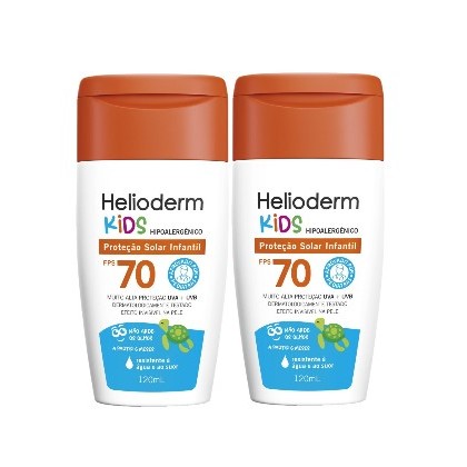 Kit 2x Protetor Solar Corporal Helioderm Fps 70 Kids 120ml