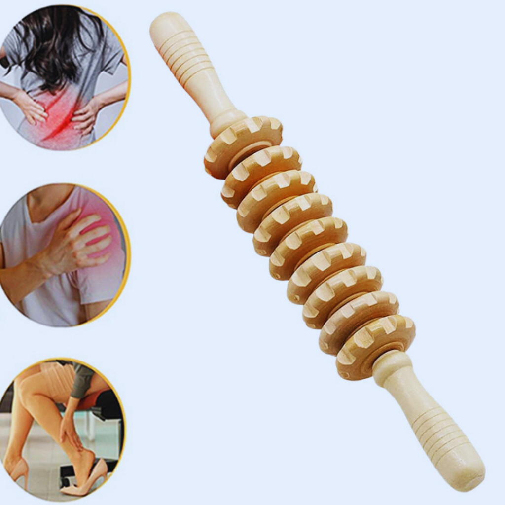 Rolo Bastão Massageado Manual Modelador Relaxante Muscular Madero terapia Tratamento Celulite