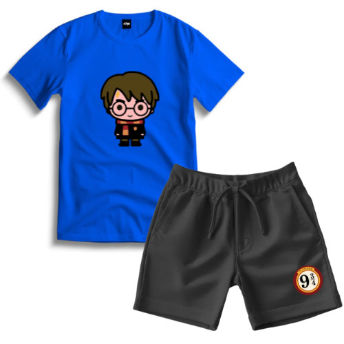 Kit Camiseta + Short Harry Potter Infantil Juvenil Exclusivo 100% Algodão Conjunto