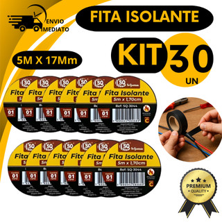 Fitas Isolante Preta 5 Metros Para Fios e Reparos Antichama Eletricista Domestico Industrial