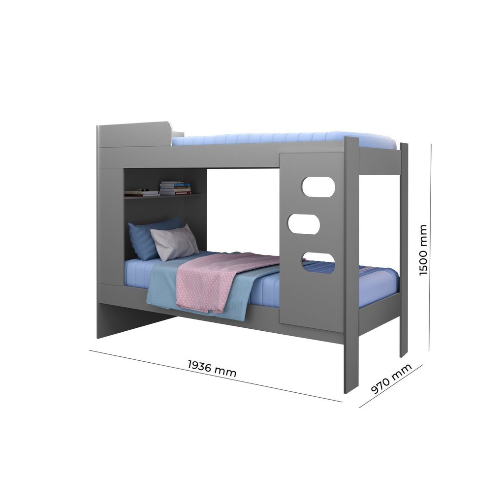 Detalhes do Beliche Solteiro em MDF 193cm x 97cm Floripa