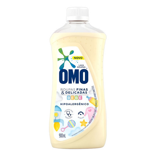 Sabão Líquido Roupas Finas E Delicadas Bebê 900ml Omo