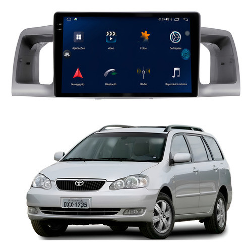Multimidia Próton G3 Corolla Fielder 2003 A 2008 6ram+64gb Carplay Android Gps Bluetooth 9p