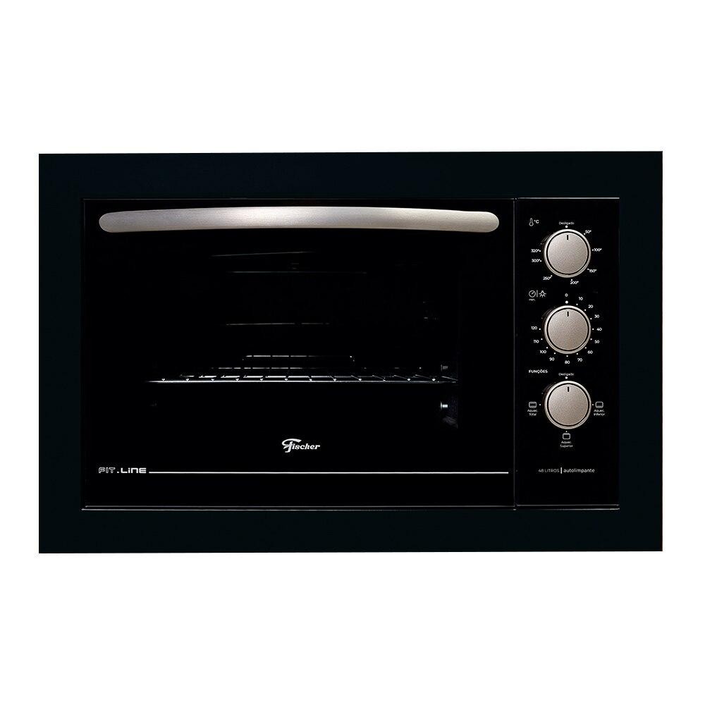 Forno Fischer Fit Line 48L Preto de Embutir com Grill e Timer em Oferta na Shopee
