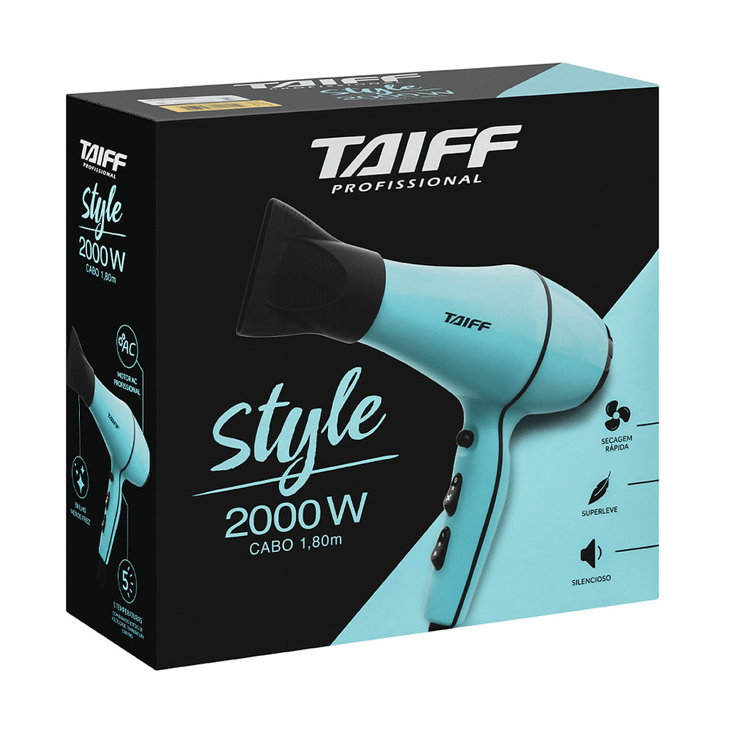 Secador Style Azul Tiffany Taiff 2000W em Oferta na Shopee