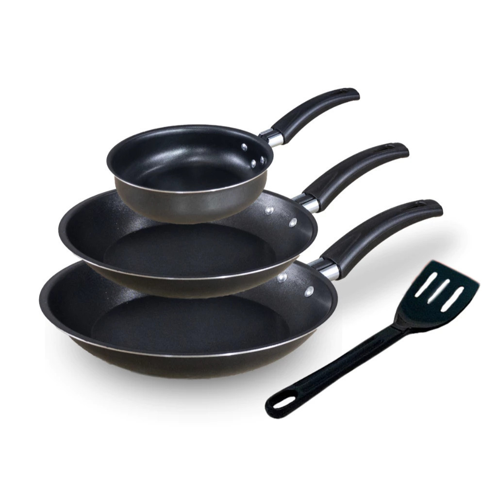 Imagem 🖤 Kit de Frigideiras Jogo 3 Peças 18cm, 22cm e Frigiovo 14 - Antiaderentes Teflon Premium