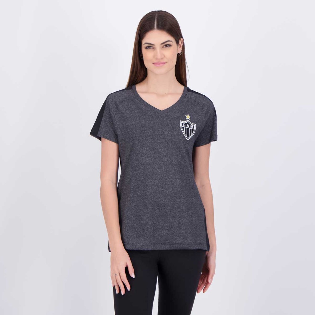 Camisa Atlético Mineiro Escudo Feminina Cinza em Oferta na Shopee