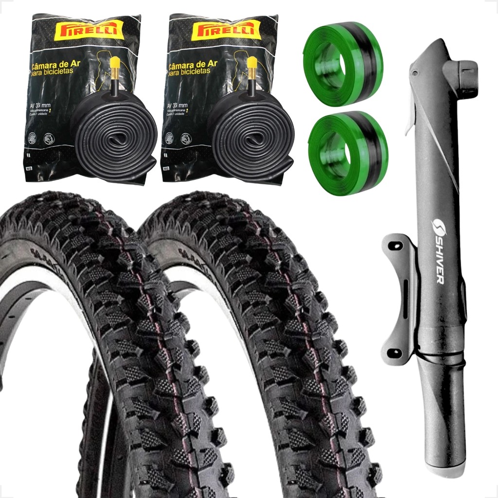 Par Pneu bicicleta Levorin Excess aro 26 1.95 Cravudo Arame Camara Pirelli Bombinha Fita antifuro
