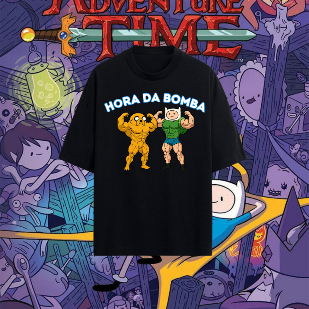 Camiseta hora da bomba meme hora de aventura unissex academia 100%algodão camisa basica