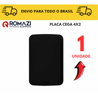 Placa Cega 4x2 Preto linha canoa black romazi / 10A / 20A / Paralelo / Tomada Preta em Oferta na Shopee