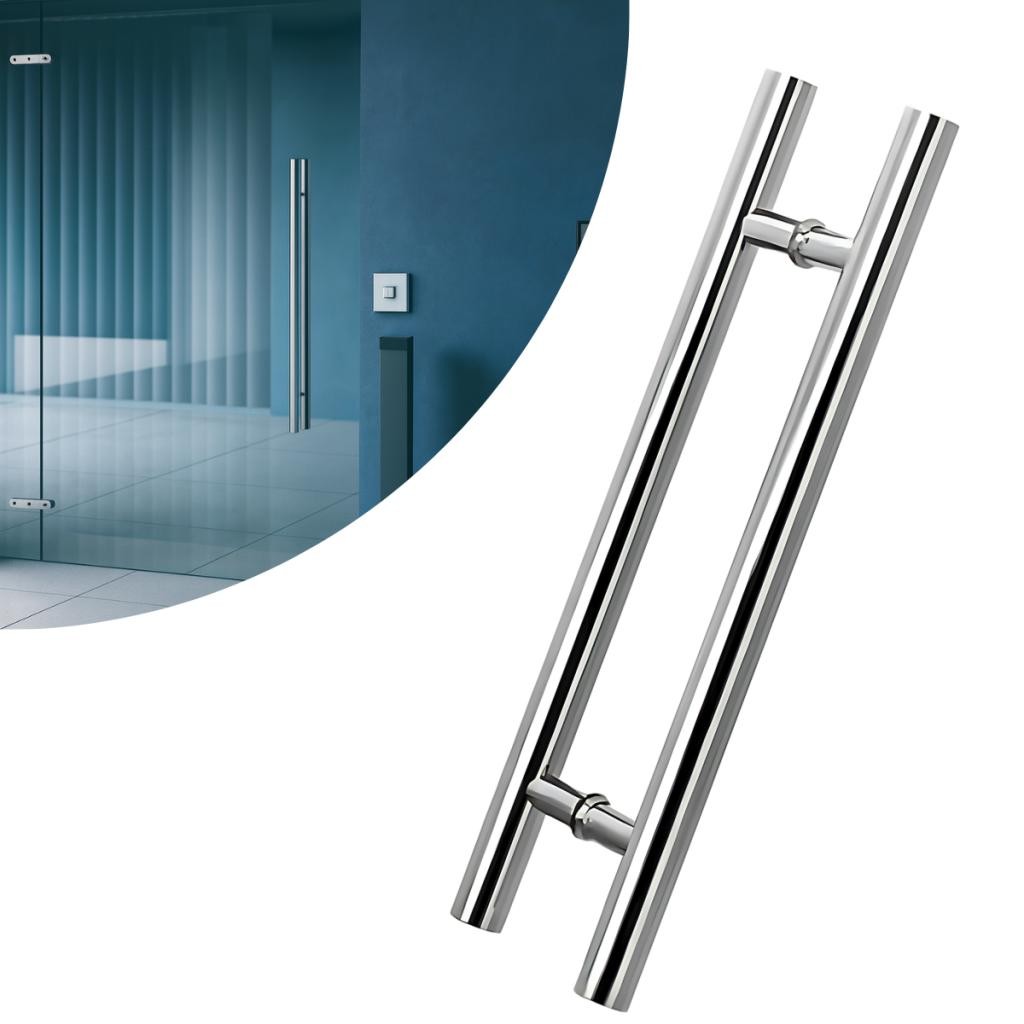 Puxador Tubular Para Porta Pivotante de Madeira, Metal ou Vidro Haste Dupla Alumínio Monta Fácil em Oferta na Shopee