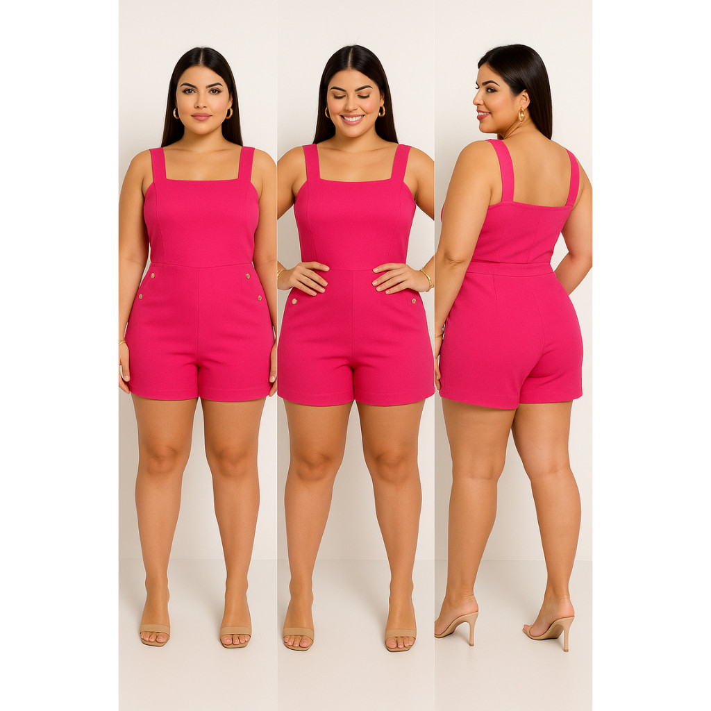 Macaquinho Plus Size GG  : Moda Balada Estilosa e Confortável para Todas as Ocasiões!