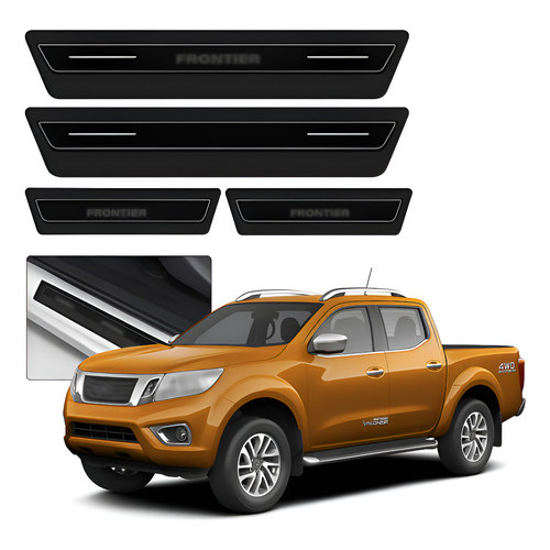 Soleira De Porta Resinada Platinum Nissan Frontier Preto