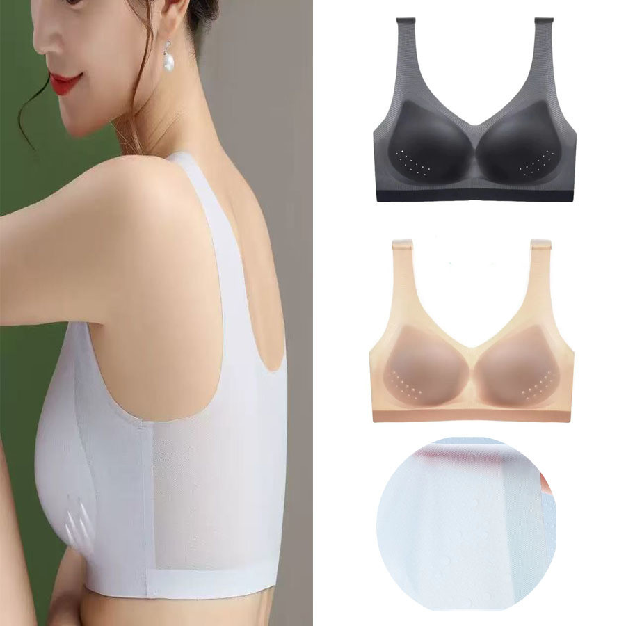 Sutiã de seda de gelo ultrafina com malha respirável (sem arame de aço), ideal para o verão