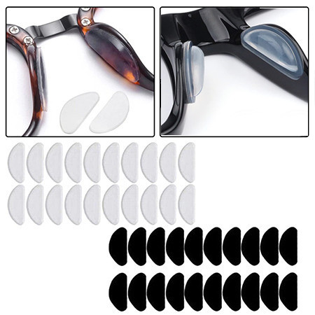 Kit com10/20 Pares de Narigueiras para Óculos em Silicone Macio - Base Auto-adesiva Confortáve