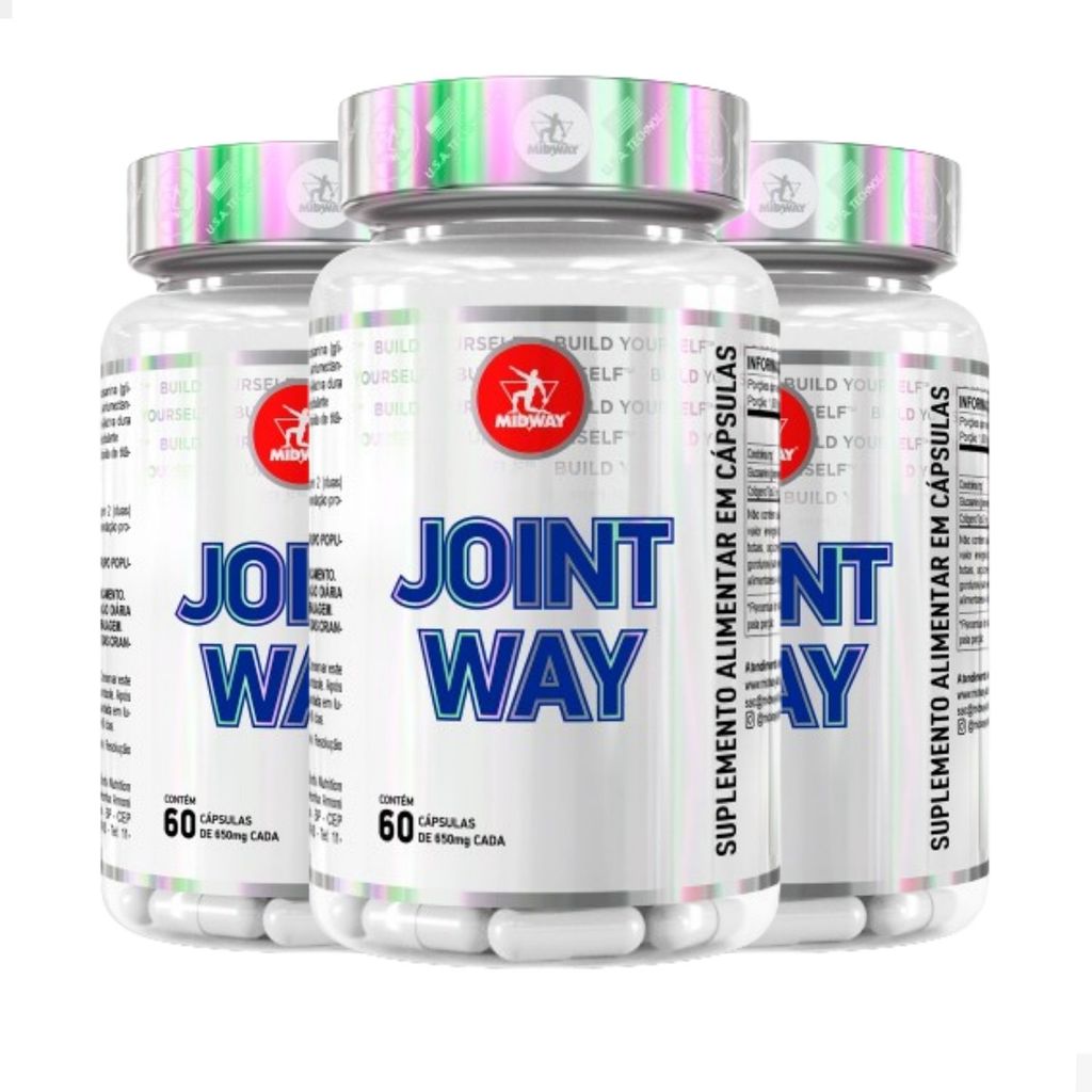 3 Unidades Joint Way Glucosamina, Condroitina, Colágeno Tipo II Midway