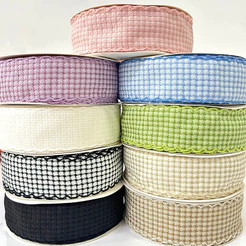 Fita Tweed Listrada 38mm 25y para Laços e Artesanato Atacado