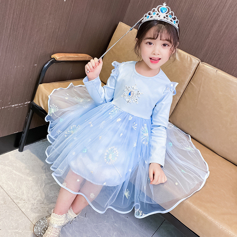 Aisha vestido de princesa meninas primavera bebê menina Elsa vestido médio pequeno crianças vestido de gaze roupas infan