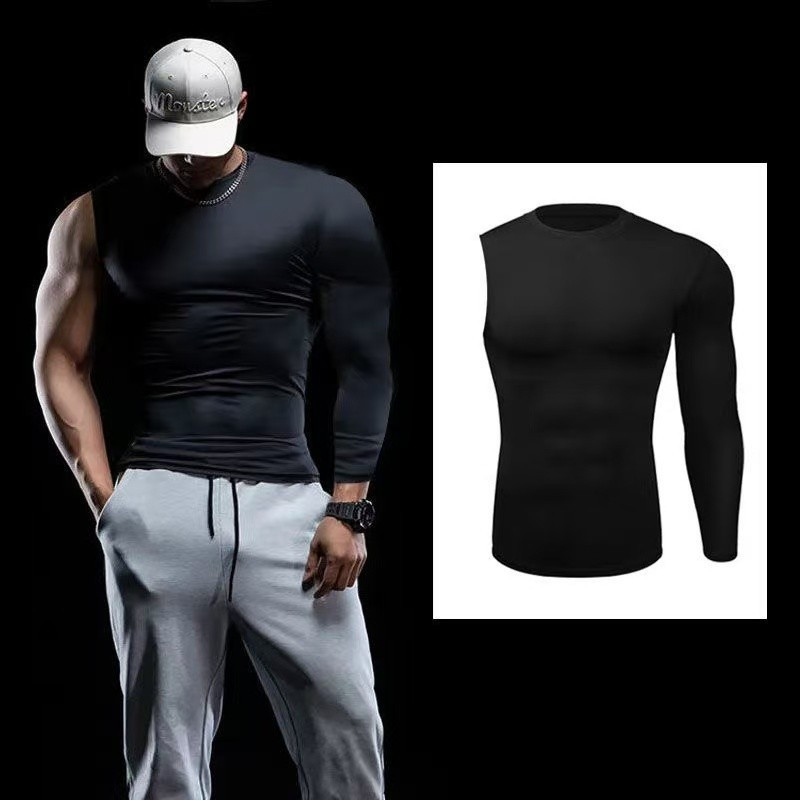 Calças Justas De Um Braço Masculinas De Secagem Rápida Respirável Camisa De Basquete Manga Única Compressão Camiseta Tre