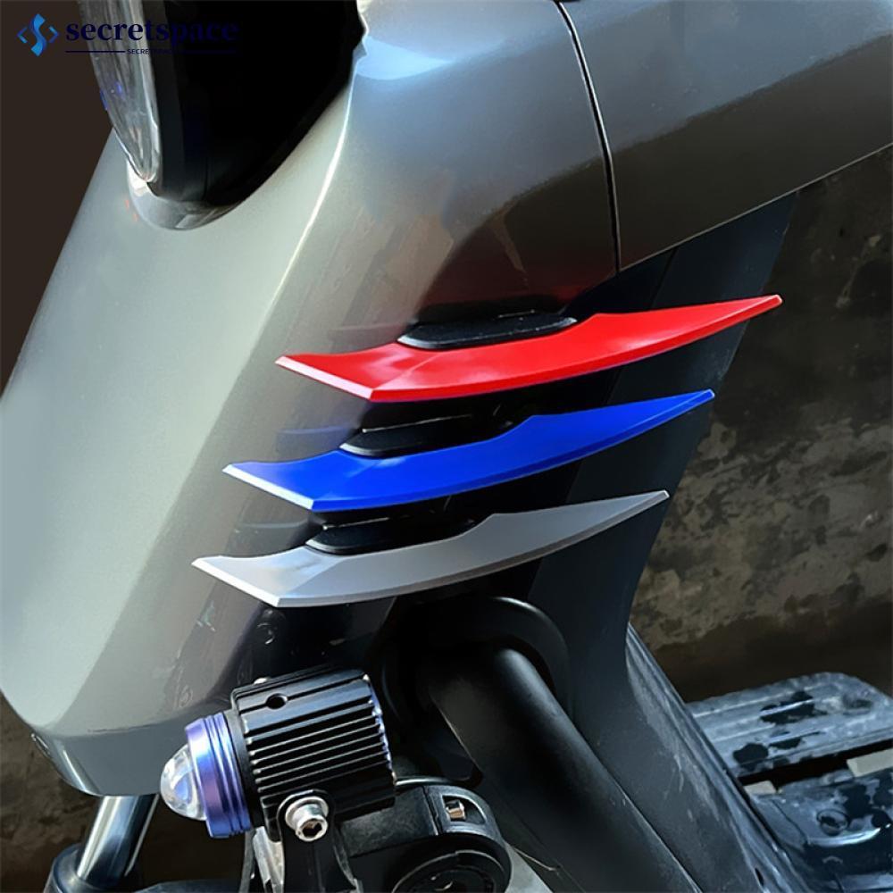 SECRETSPACE 2 Peças Universal Motocicleta Winglet Aerodinâmico Spoiler Asa Com Adesivo De Decoração O4Q5