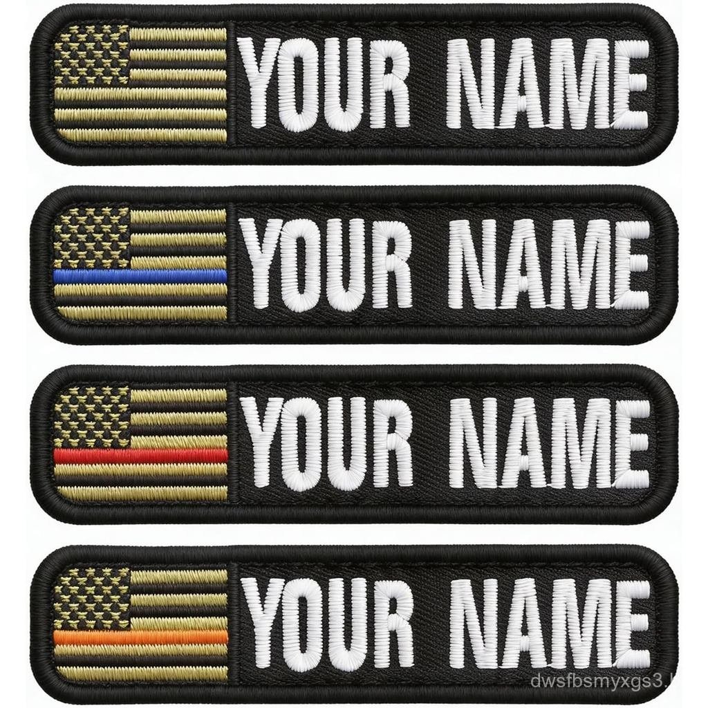 Patches Personalizados com Nome e Bandeira dos EUA, Etiqueta de Nome Militar Bordada, Distintivo Bordado Personalizado c
