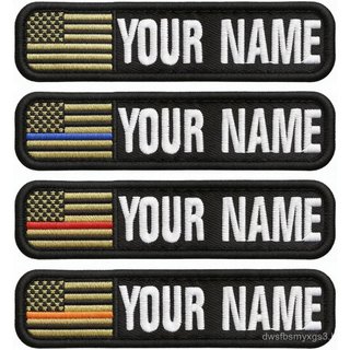 Patches Personalizados com Nome e Bandeira dos EUA, Etiqueta de Nome Militar Bordada, Distintivo Bordado Personalizado c