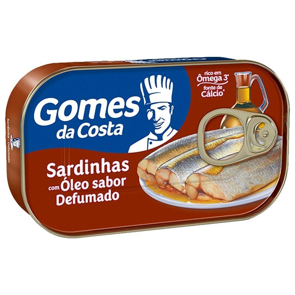 Sardinha Gomes da Costa em Óleo Sabor Defumado 125g - Embalagem com 50 Unidades