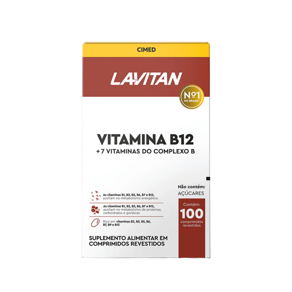 Vitamina B12 Lavitan + 7 Vitaminas do Complexo B Suplemento Alimentar Cimed 100 …