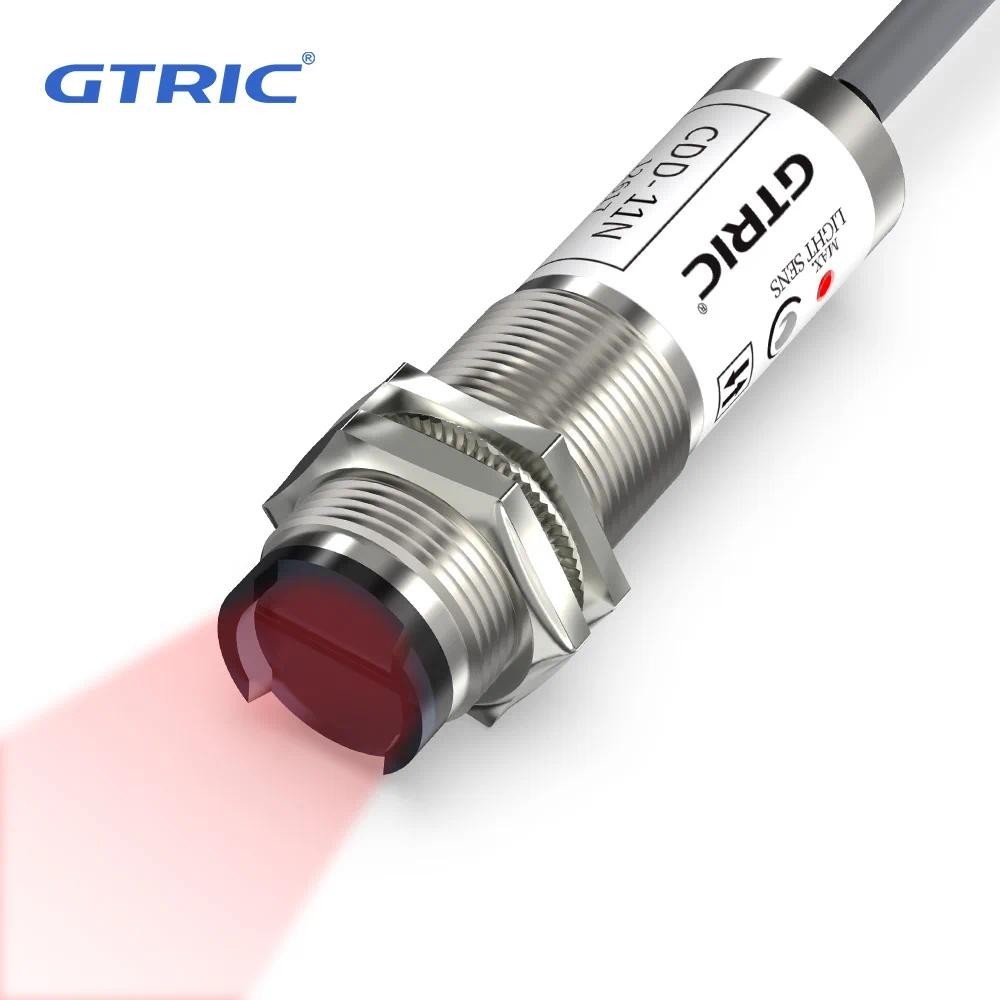 Sensor Fotoelétrico Óptico GTRIC CDD Difusão Reflexão Difusa 10cm 40cm NPN PNP 10-30VDC Interruptor De Proximidade Infra