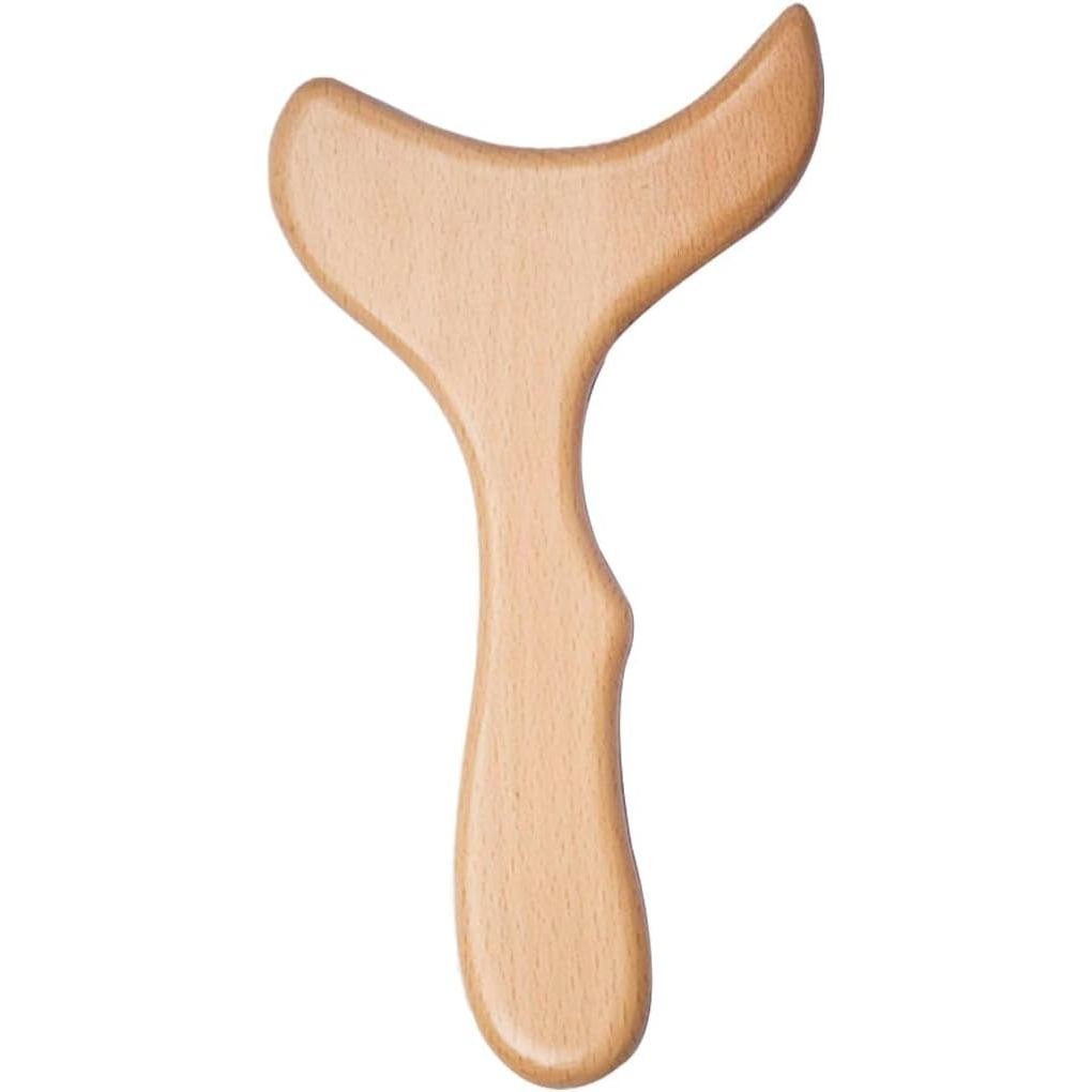 Massageador de Drenagem Linfática Gua Sha de Madeira, Kit de Ferramentas de Massagem Gua Sha para Corpo, Costas e Pescoç