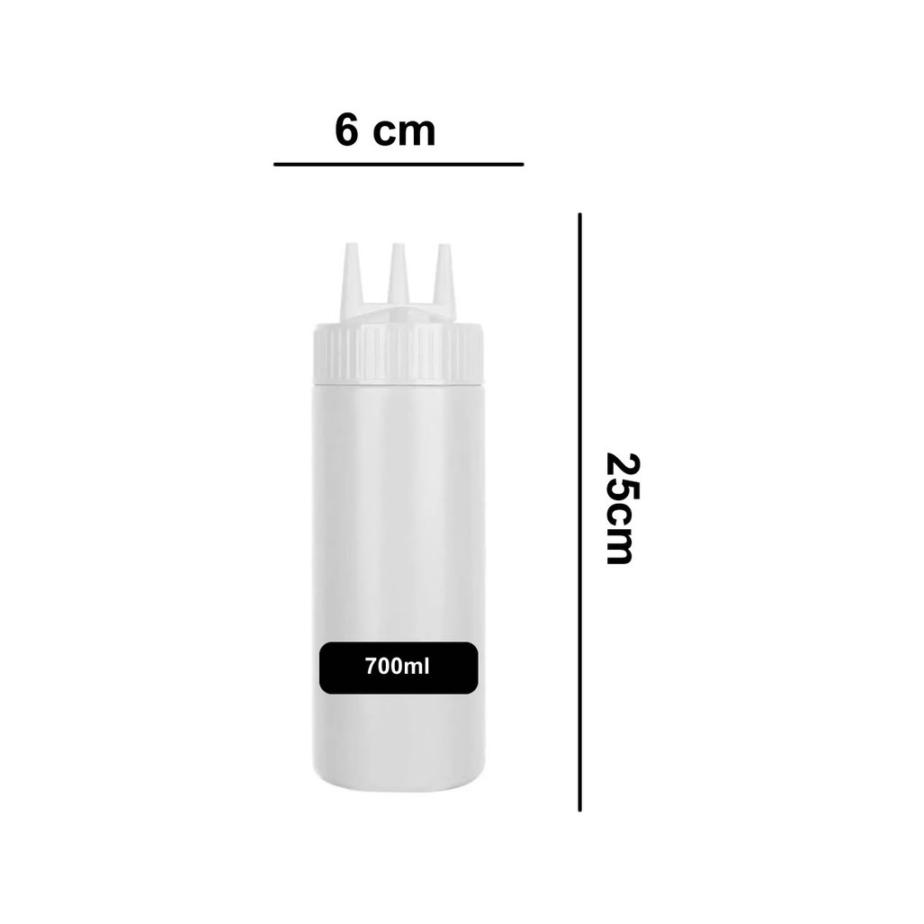 Bisnaga Amarela 700ml para Molhos Bico Triplo