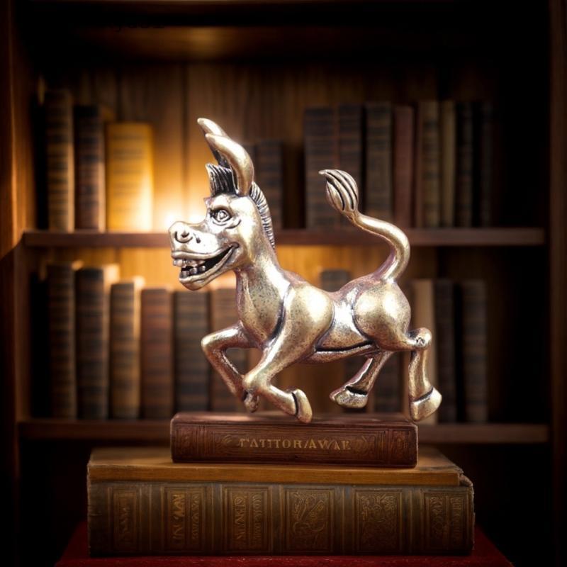 PRS Estátua De Bronze Artesanato Desktop Burro Enfeites De Latão Transfronteiriço Acessórios De Decoração De Mesa TY