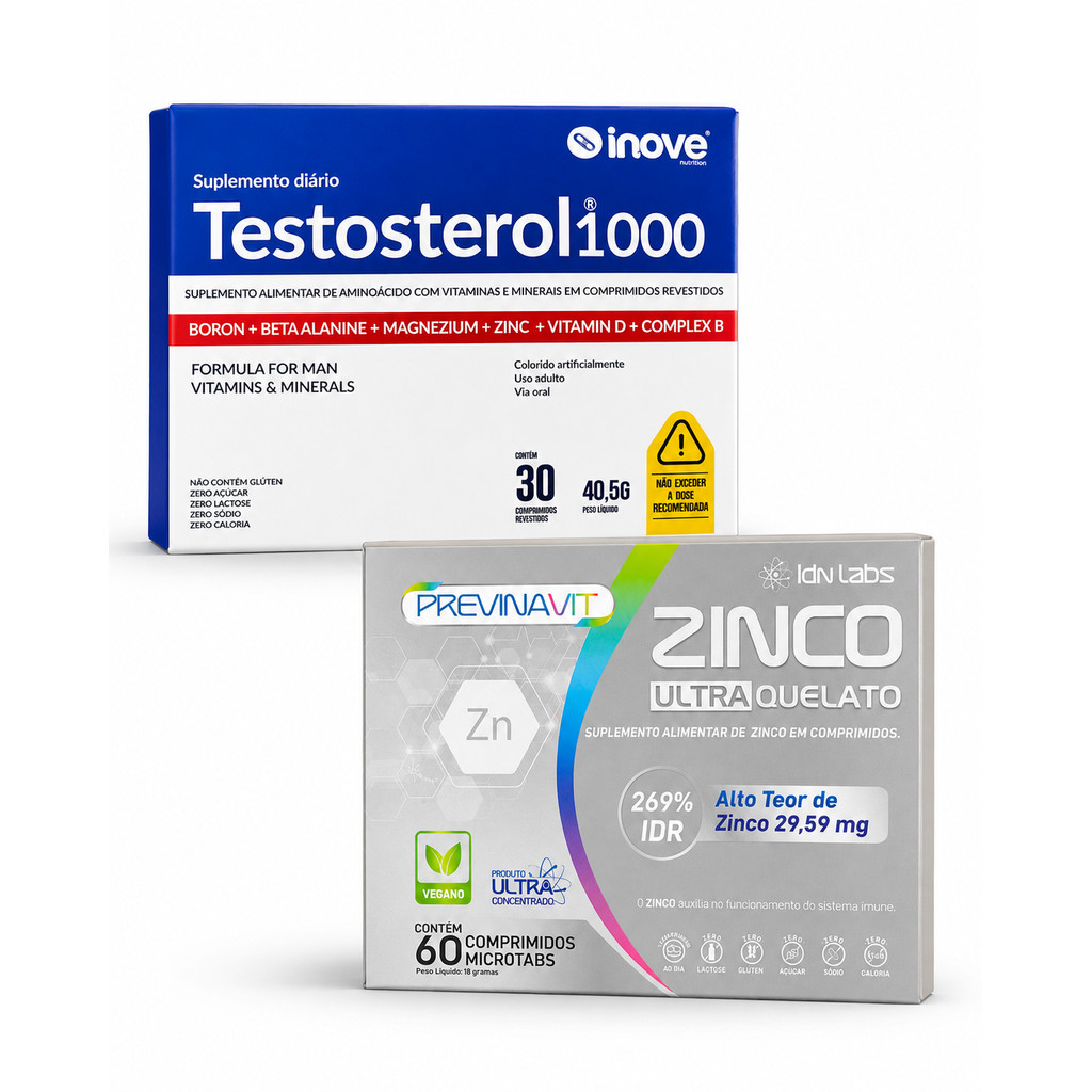 Kit Testosterol 1000 30 Comp + Zinco Ultra Quelato 60 Comp