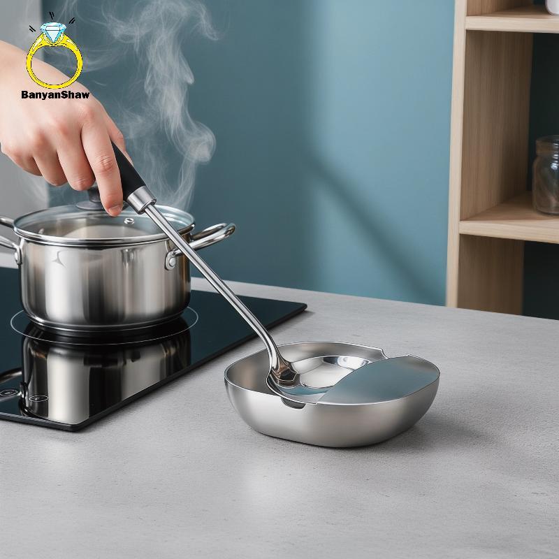 [BANY] Concha De Aço Inoxidável Ra Autoportante Estável SpatuThiened Colher Descanso À Prova De Ferrugem Base Suporte Pa