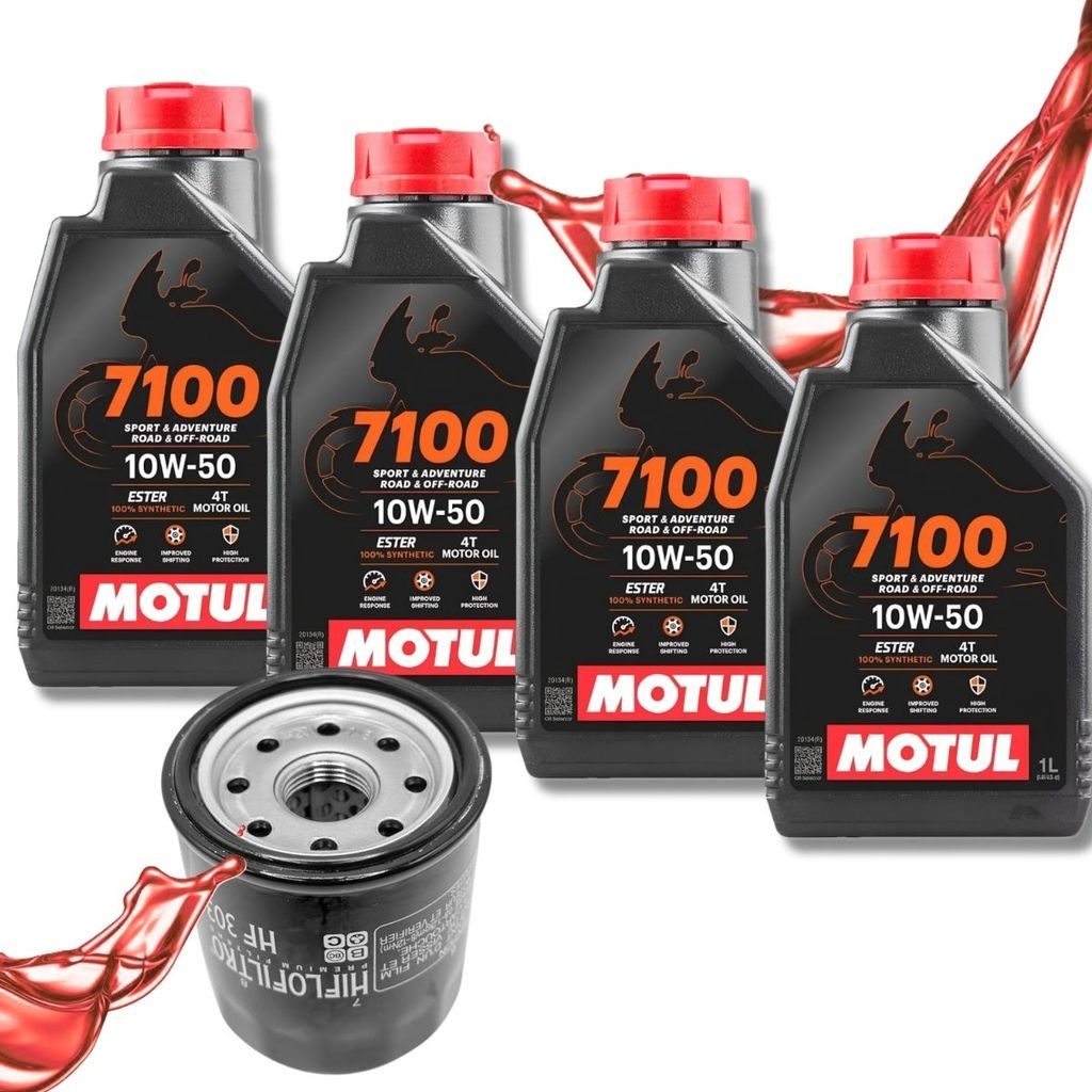 Troca de Óleo P/ Kawasaki Ninja 1000 Z800 Z750 Motul 7100 10w50 + Filtro Hiflo
