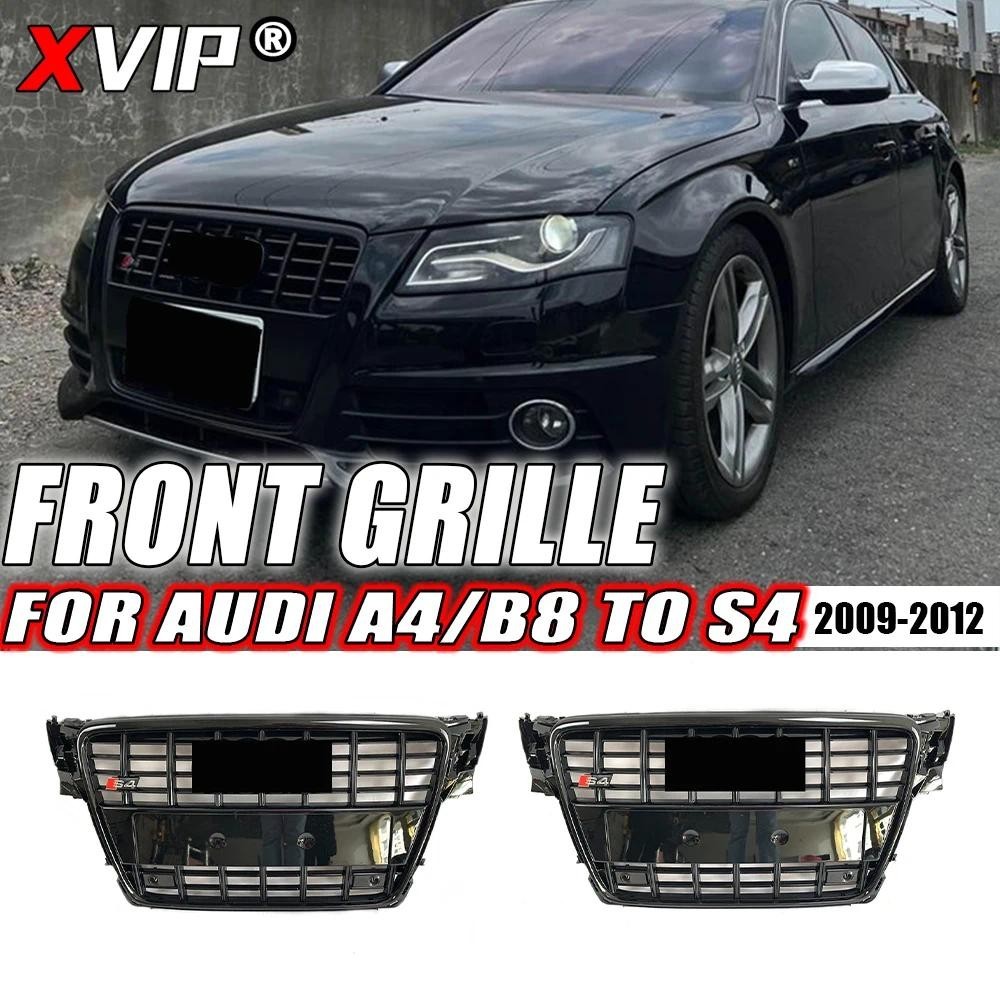 XVIP S4 Estilo Todo Preto Brilhante + Anel Cromado Grade De Para-Choque Dianteiro Audi A4 B8 2009-2012 A Grades Superior