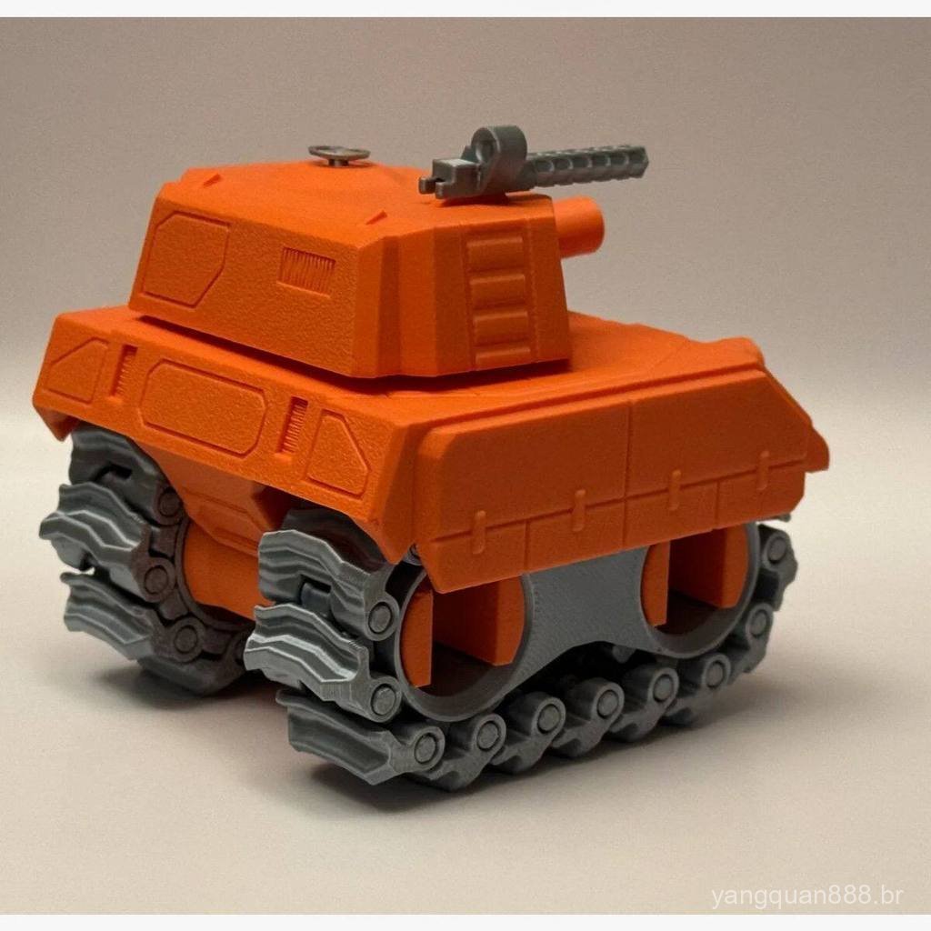 Modelo de Carro de Brinquedo Impresso em 3D, Tanque Estrela Laranja, Modelo Miniatura de Veículo de Combate do Exército,