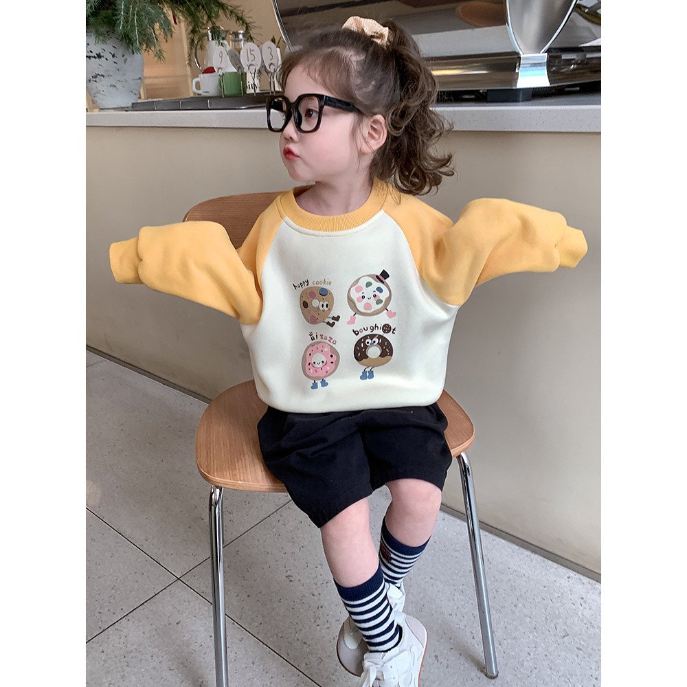Meninas primavera pulôver moletom 2026 primavera outono novo estilo crianças de manga comprida camiseta feminino bebê mé