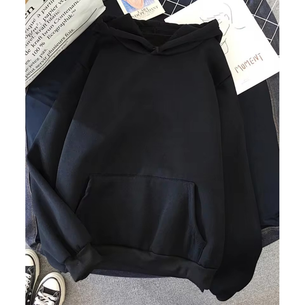 Blusa Moletom Liso Unissex Flanelada Quentinha Com Capuz Bolso Canguru Confortável
