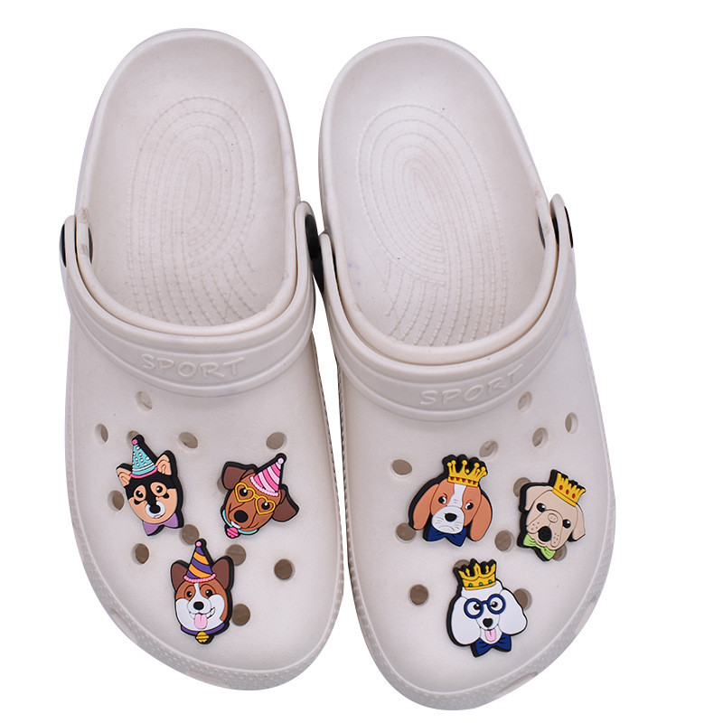  PVC Sapato Encantos Acessórios Bonito Dos Desenhos Animados Cão Decoração Pet Fivelas Para Tamanco Sandálias Pino P