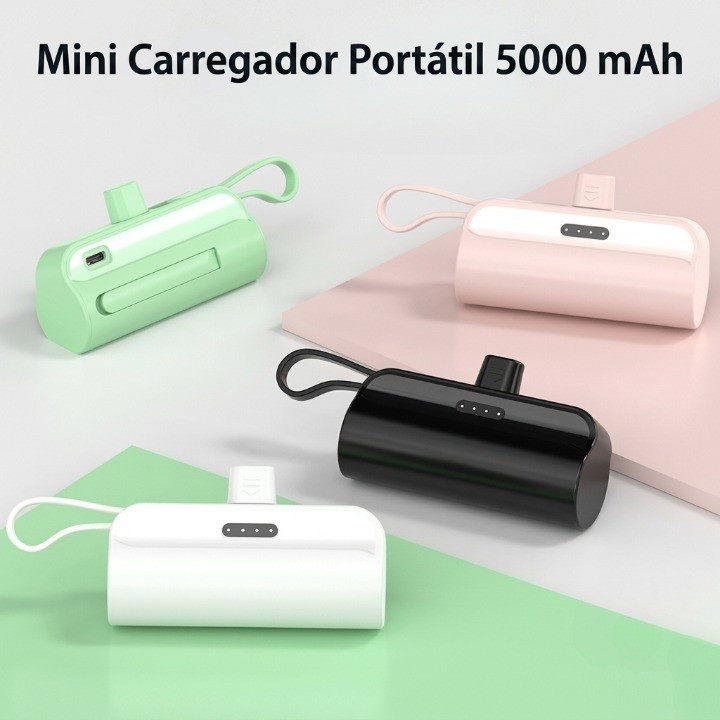 Mini Carregador Power Bank Recarregável USB Para iPhone Samsung Xiaomi Atlas