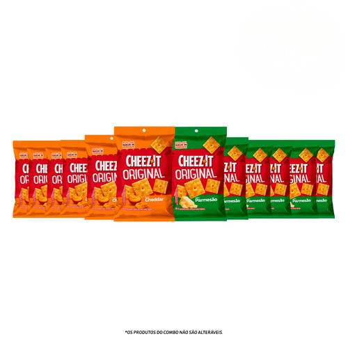 Combo Cheez It Original Cheddar 65G + Cheez It Original Parmesão 65G 6 unidades cada