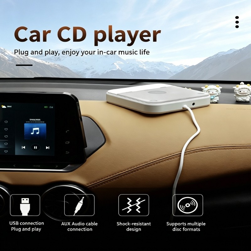 kiss Leitor De Disco Portátil Para Carro Com Entrada Assistente Leitores De CDs Externos