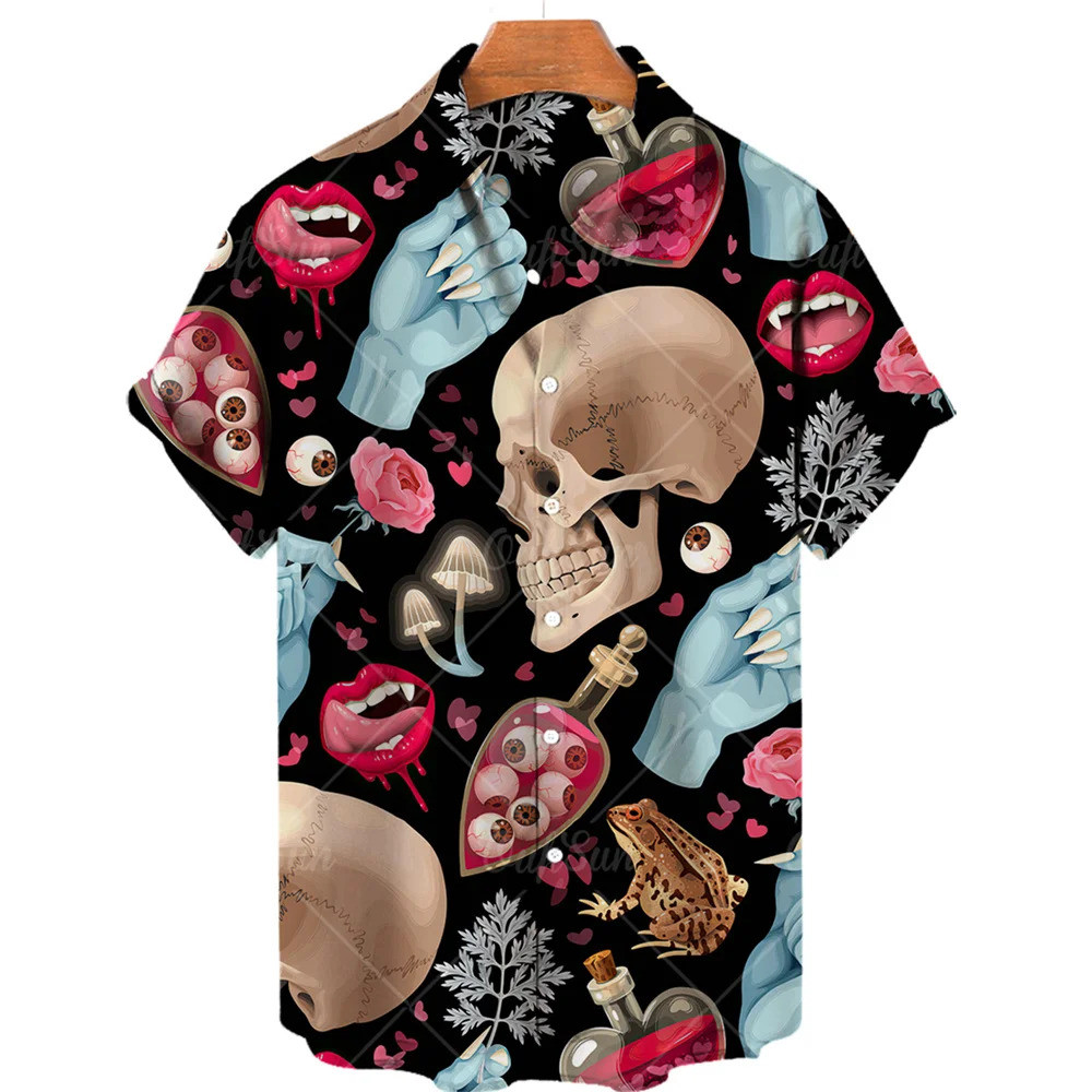 2024 Designer Masculino Havaí Camisas De Manga Curta Gola Topo Moda Streetwear 3d Impresso XS-5XL Hiphop Casual Roupas V