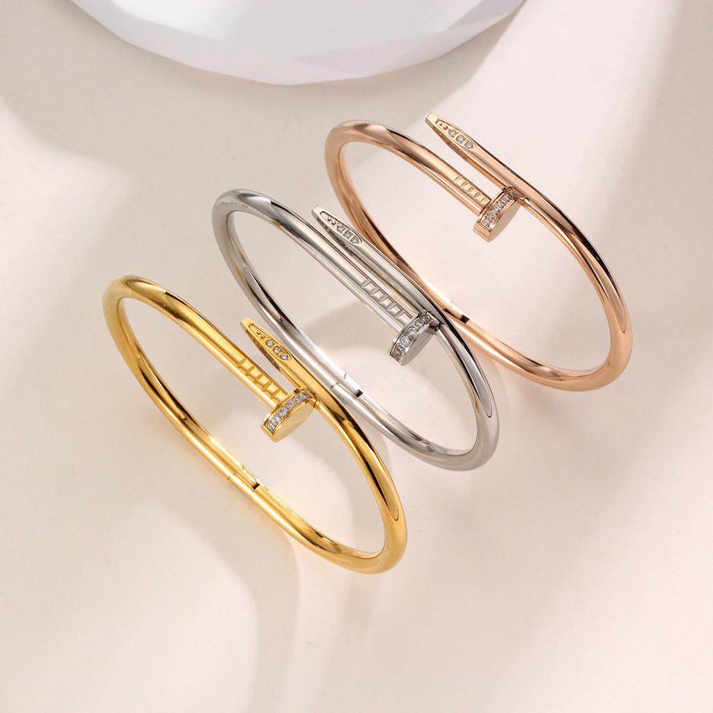 Pulseira Clássica de Aço Titânio com Diamantes Unissex Pulseira de Aço Inoxidável NOLN ODZN