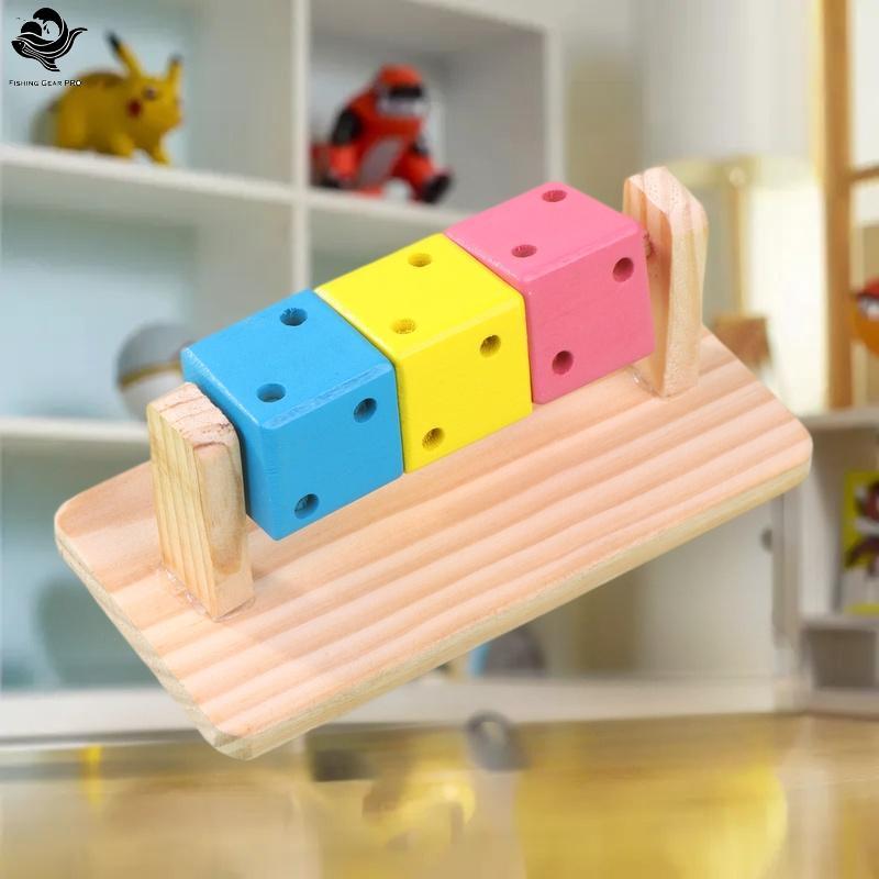 PFG Divertido Cubo Hamster Brinquedos De Madeira Maciça Dentes Moagem Suprimentos Urso Dourado Chinchila Cobaia Brinqued